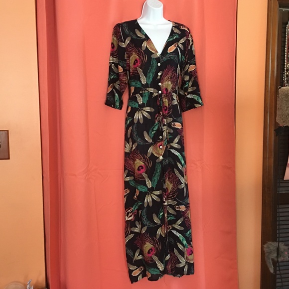 Floral Maxi Dress with Button Detail - Picture 2 of 11